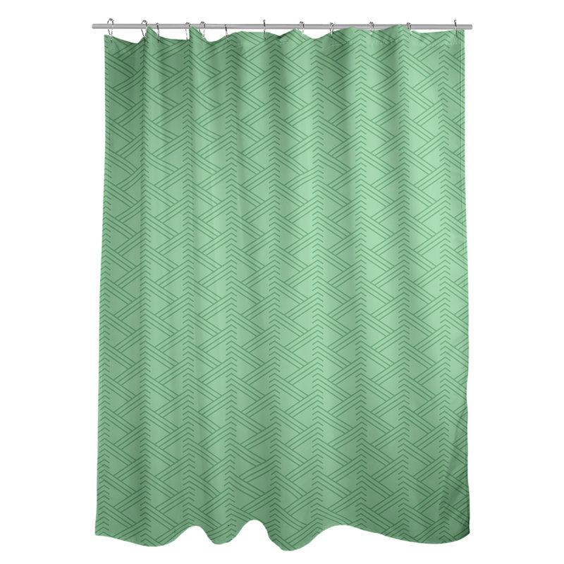 Rideau de douche simple Classic Zig Zag, Vert