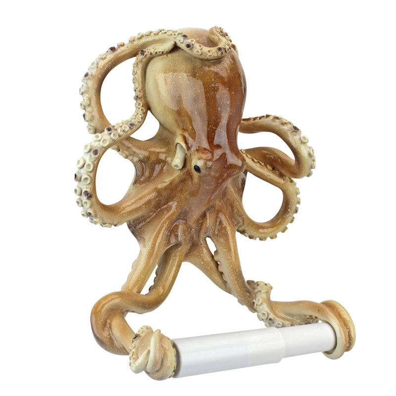Hand-Painted Resin Octopus Tentacles Toilet Paper Holder