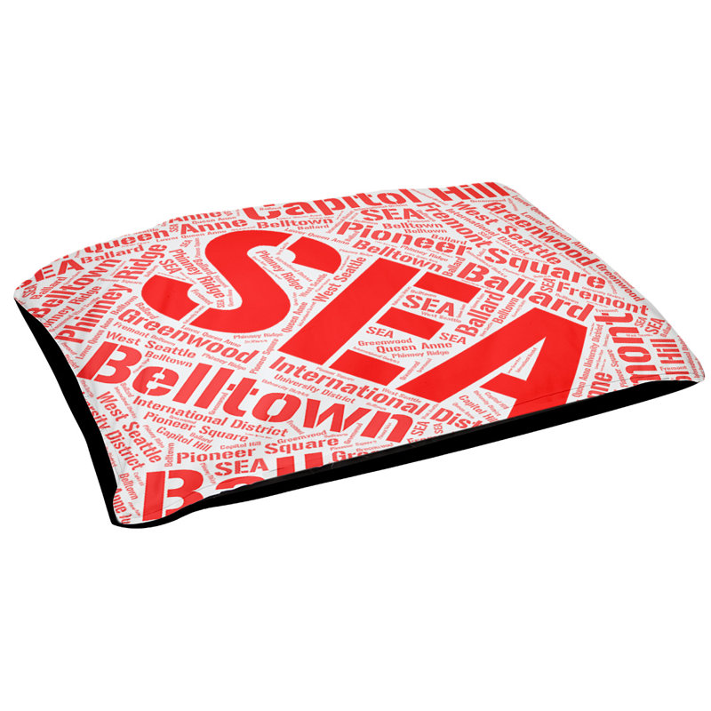 Oreiller rectangulaire designer, Petit L 28 po x l 18 po, Rouge, Seattle