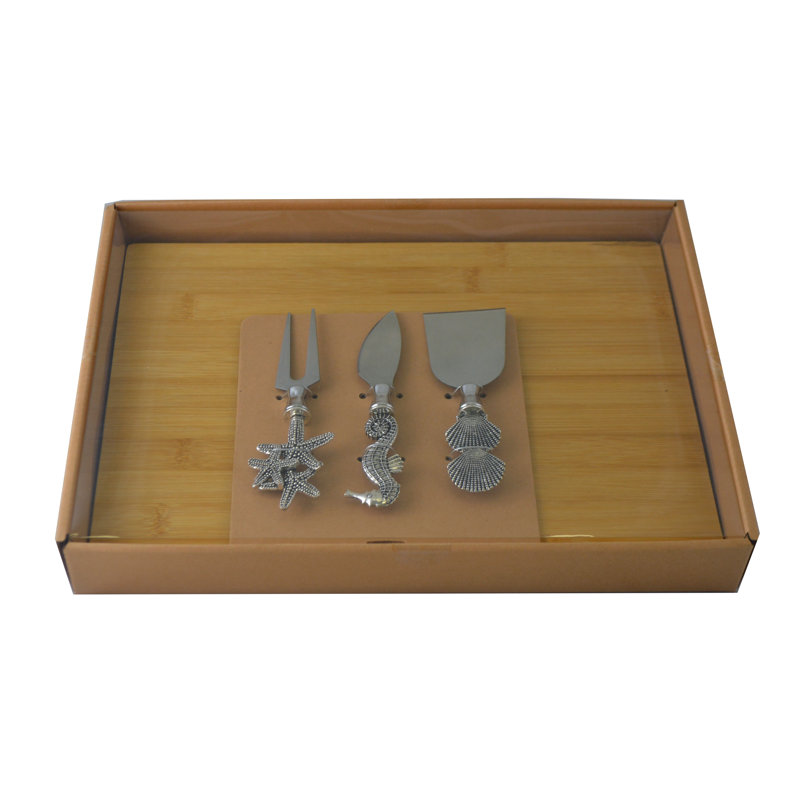 Poignée de coquillage nautique pour tableau à langer en bambou 3 étoiles