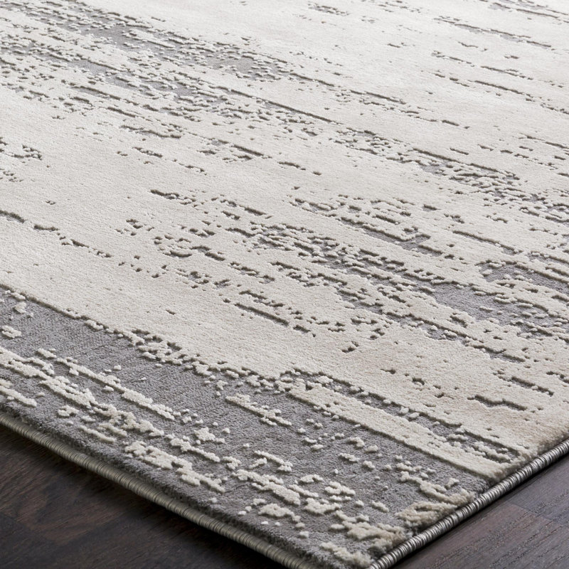 Tapis abstrait gris / kaki Bridgeton, Tapis de couloir 2 pi 7 po x 7 pi 6 po