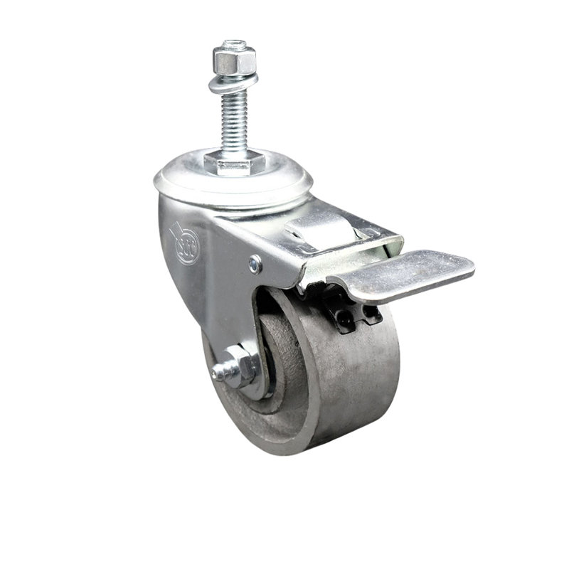 TS Caster -3" Wheel&3/8" Stem w/Total Lock BRK