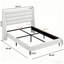 Lit plateforme en tissu d'ameublement avec tête de lit Chenille-717712039
