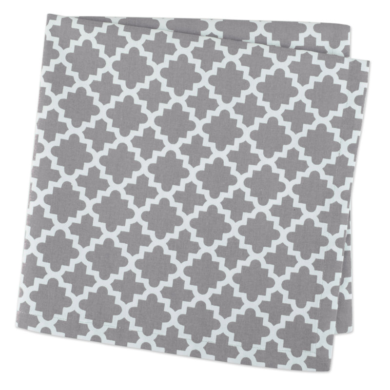 Trung Cotton Geometric Square Napkin, Gray