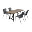 Ensemble de salle à manger rectangulaire pour 4 personnes 32 po de long avec coussins-664304327