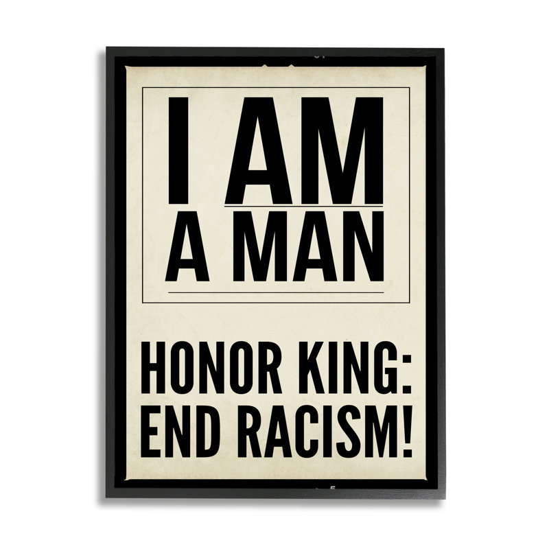 Citation commémorative «Honor King End Racism Courageous», Giclée encadrée noir minuit, H 14 po x l 11 po x P 1,5 po