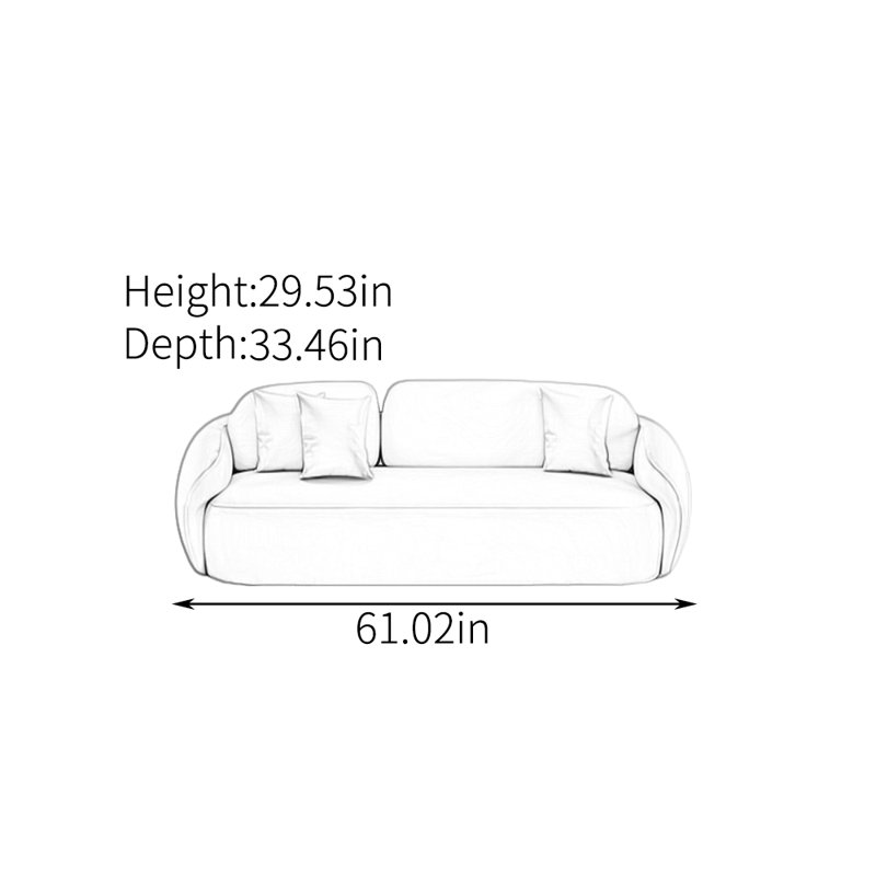 Meggan, H 29,53 po x l 61,02 po x P 33,46 po, 2