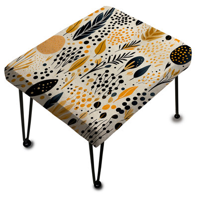 Tribal Fusion en noir et jaune - Repose-pieds rectangulaire abstrait
