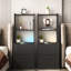 Table de chevet avec fonction de charge et espace de rangement: noir pour station de chambre à coucher moderne, armoire verrouillable de nuit-1120327489