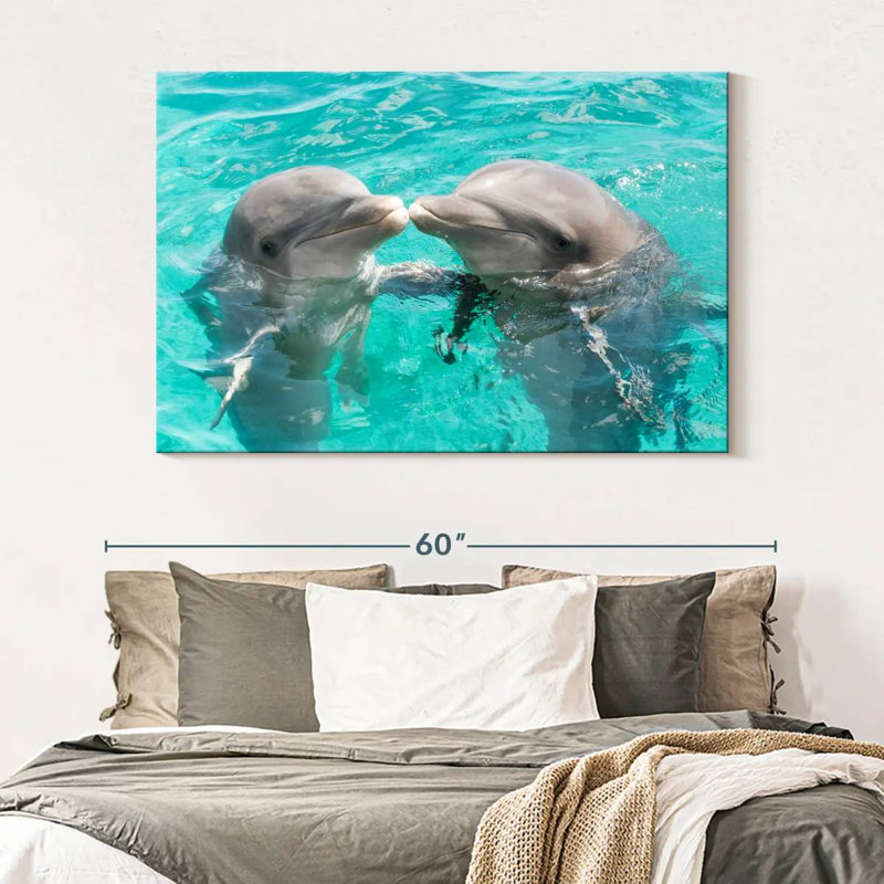 Dolphins Kissing, 34" H x 51" W
