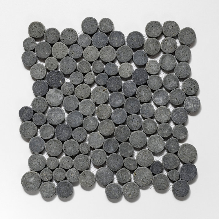 11.5" x 11.5" Random Sized Natural Stone Penny Round Mosaic Wall & Floor Tile