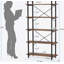 Bibliothèque à 5 niveaux en métal brun rustique industriel