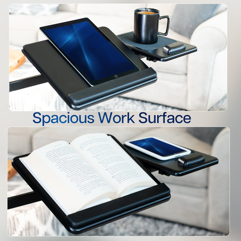 VIVO Black Laptop Cart with Extension Arm and Mouse Pad (CART-H10L)
