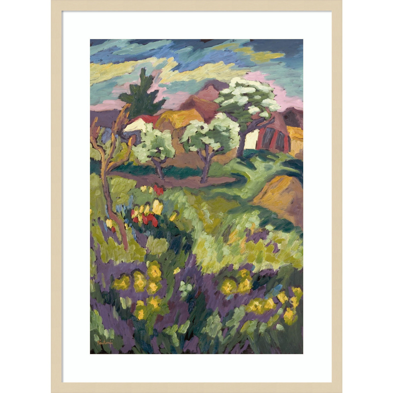 Garden of My Childhood Print, 33" H x 25" W x 1" D, Brown