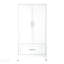 Armoire-penderie haute 60 po en métal avec 1 tiroir, tablette et tringle, finition blanche