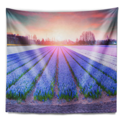 Champ abstrait de blooming hyacinth flowers tapisserie