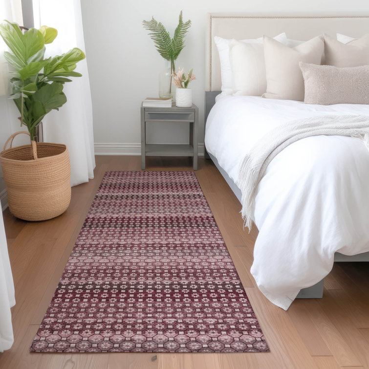 Machine Washable Indoor/Outdoor Christain ACN1421 Garnet Rug