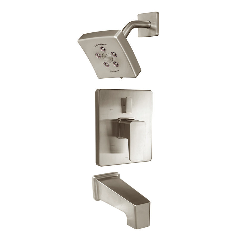 Kubos Thermostatic and Pressure-Balanced Tub and Shower Faucet, Brushed Nickel