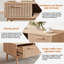 Table basse en rotin 39 po, table basse avec tiroir et tablette Boho, table d'appoint de style Mid-Century, table d'appoint