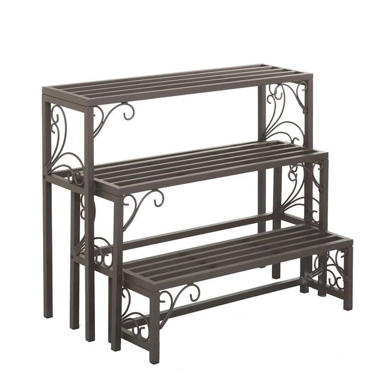 Nesting Metal Plant Stands with Scrollwork