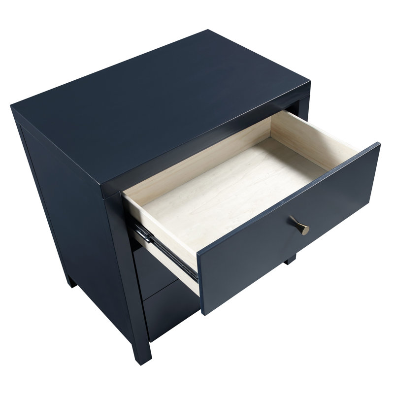 Table de chevet avec tiroir, Bleu très foncé