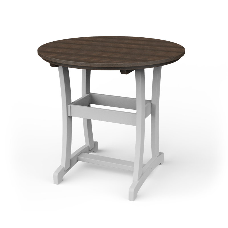 Table de bar Stella, H 42 po x l 42 po x P 42 po, Noyer brésilien / blanc
