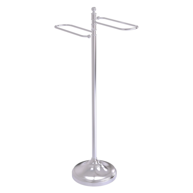 Porte-serviettes sur pied traditionnel, Chrome satiné