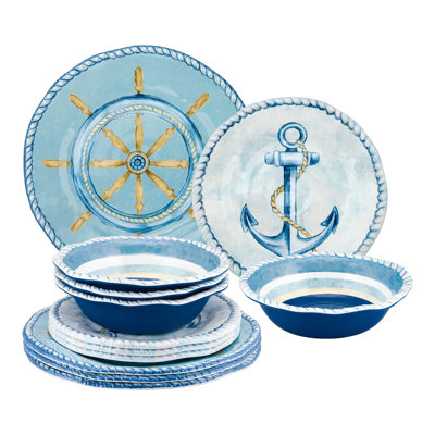 12 Piece Melamine Dinnerware Set - Service for 4