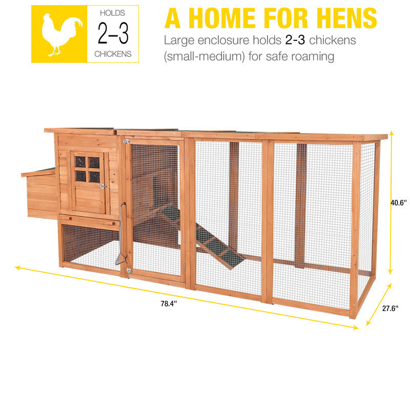 15.03m² Chicken Coop with Chicken Run For Up To 3 Chickens