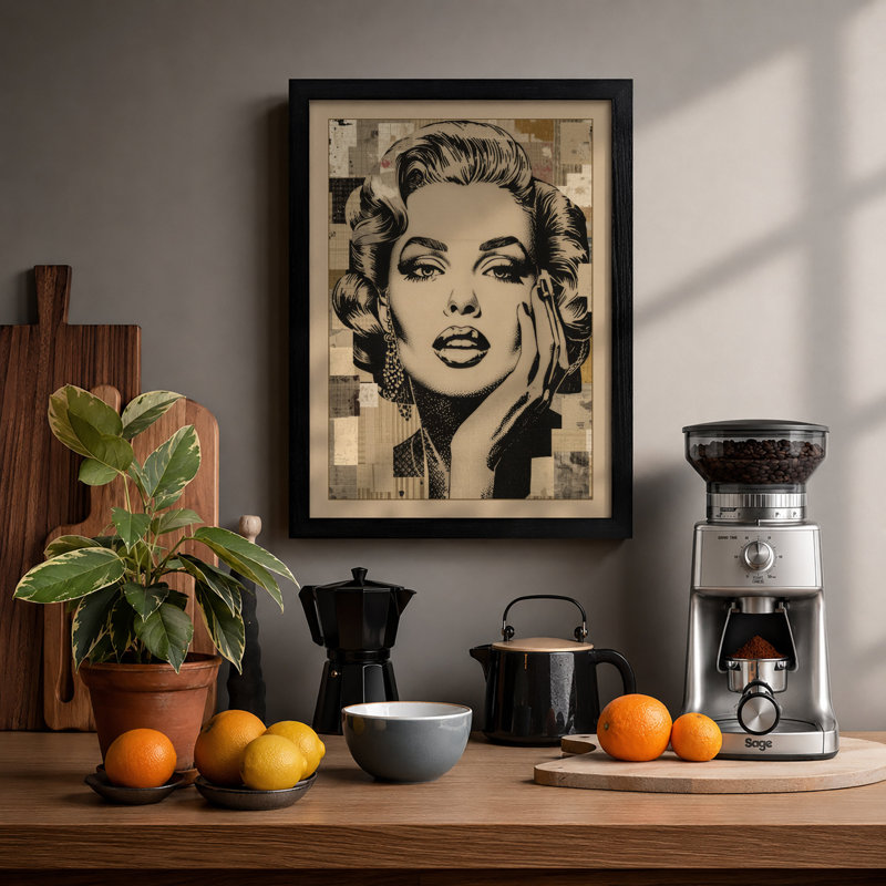 Portrait Pop Art - Framed Print, A1 - 84.1 x 59.4 cm, Black