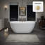 Baignoire ovale en acrylique blanc brillant de 140 x 73 cm (55 x 28,74 po) avec bonde escamotable et trop-plein intégré de couleur or brossé, idéale pour un spa dans votre salle de bain.-131364220