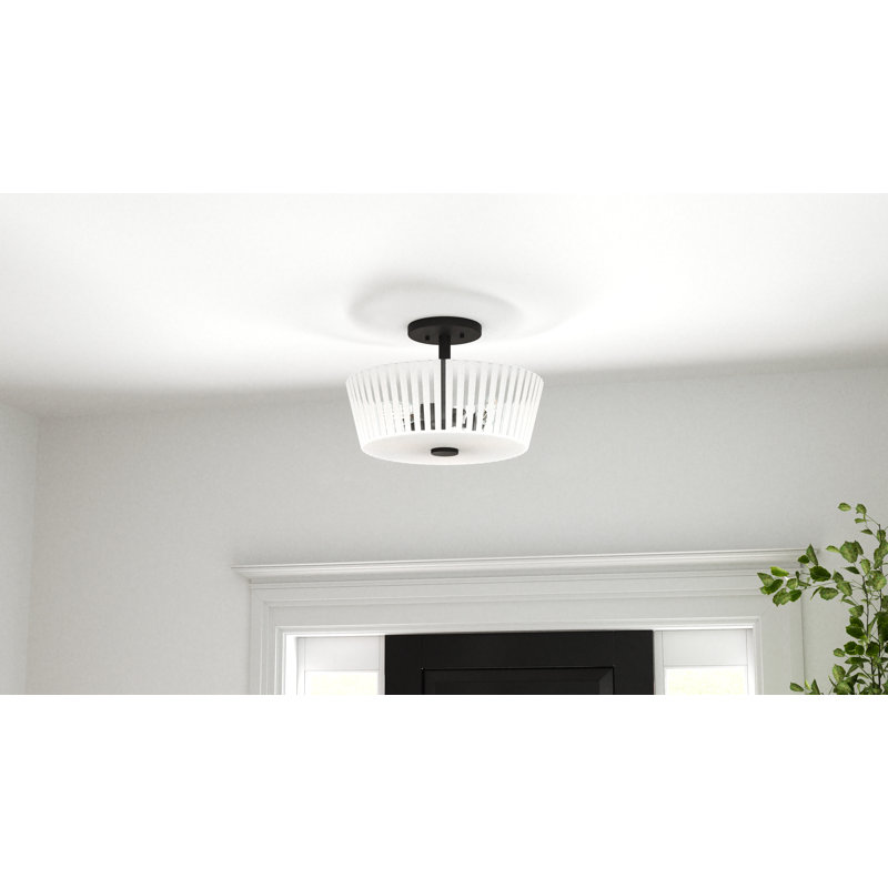 Alkis 3-Light Matte Black Semi-Flush Mount
