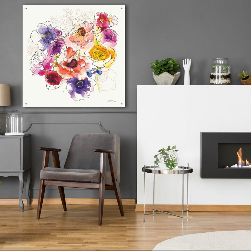 «Rainbow Ruffles 2» par Shirley Novak, art mural en verre acrylique, H 36 po x l 36 po x P 0,2 po