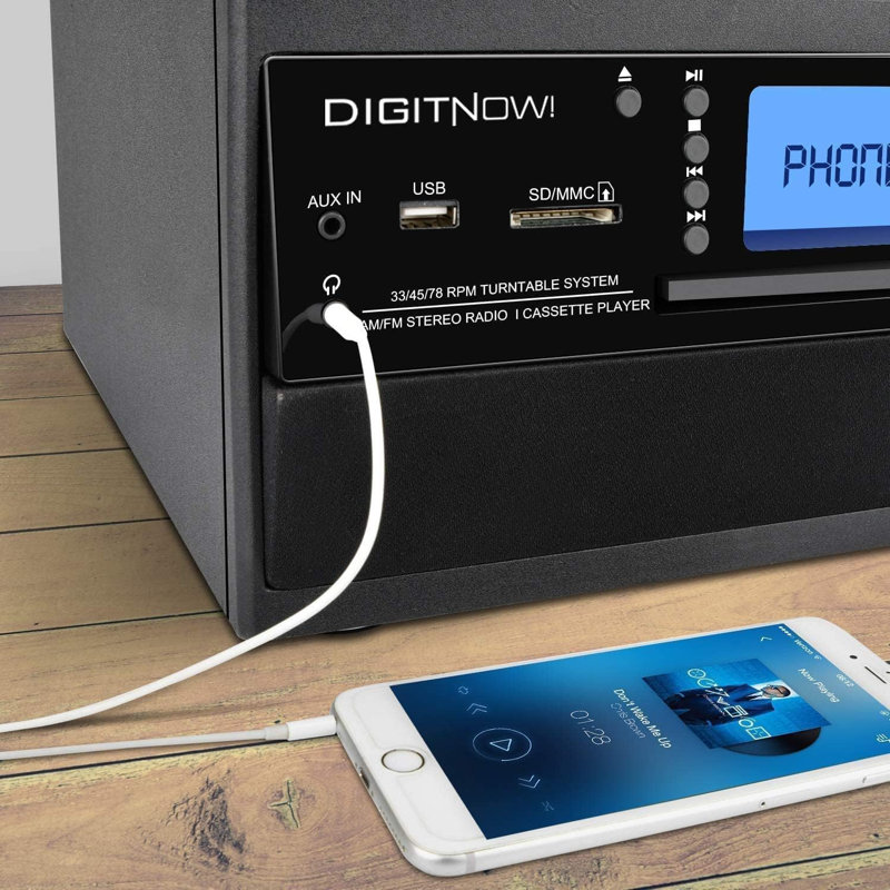 DIGITNOW Bluetooth Record Player with Stereo Speaker