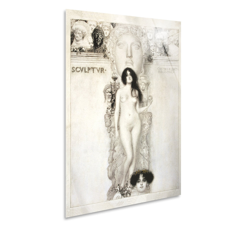 Sculpture by Gustav Klimt - No Frame Print on Glass, 95cm H x 65cm W