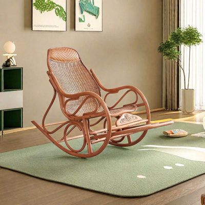 Chaise berçante en rotin respirant