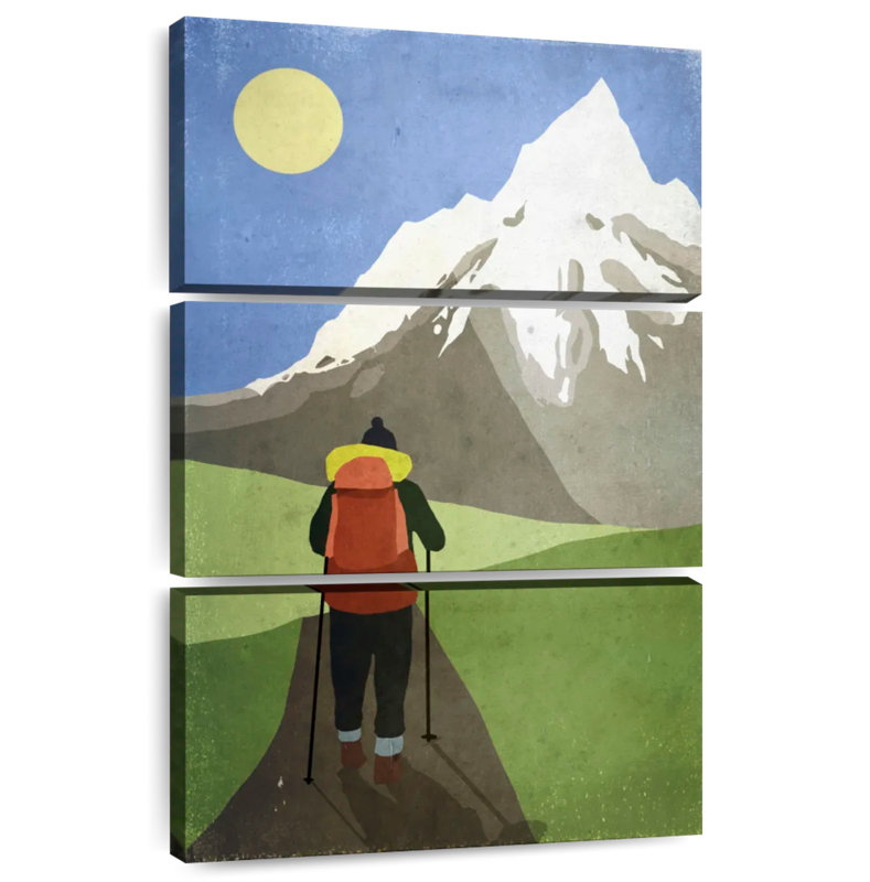 Senne, randonnée à la montagne enneigée, H 45 po x l 28 po