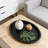 Modern Oval Decorative Tray With Wood Bead Trim, Farmhouse Rustic Serving And Display Tray For Table Centerpiece And Home Organization-281000728