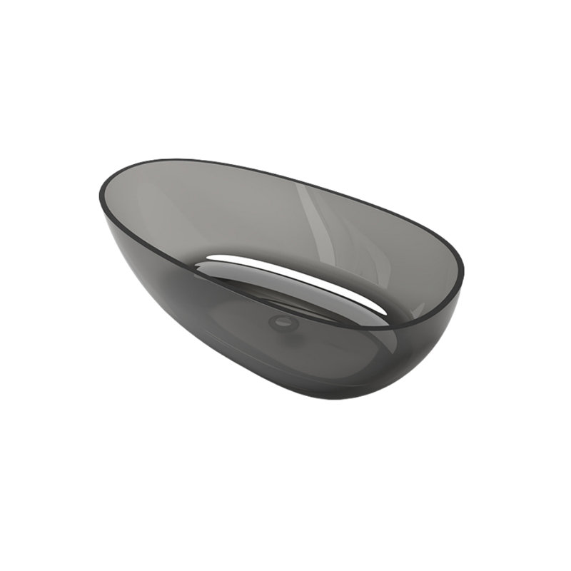 Modern Creative Clear Resin Bathtub 63'' x 31.5'' Resin Bathtub, Black
