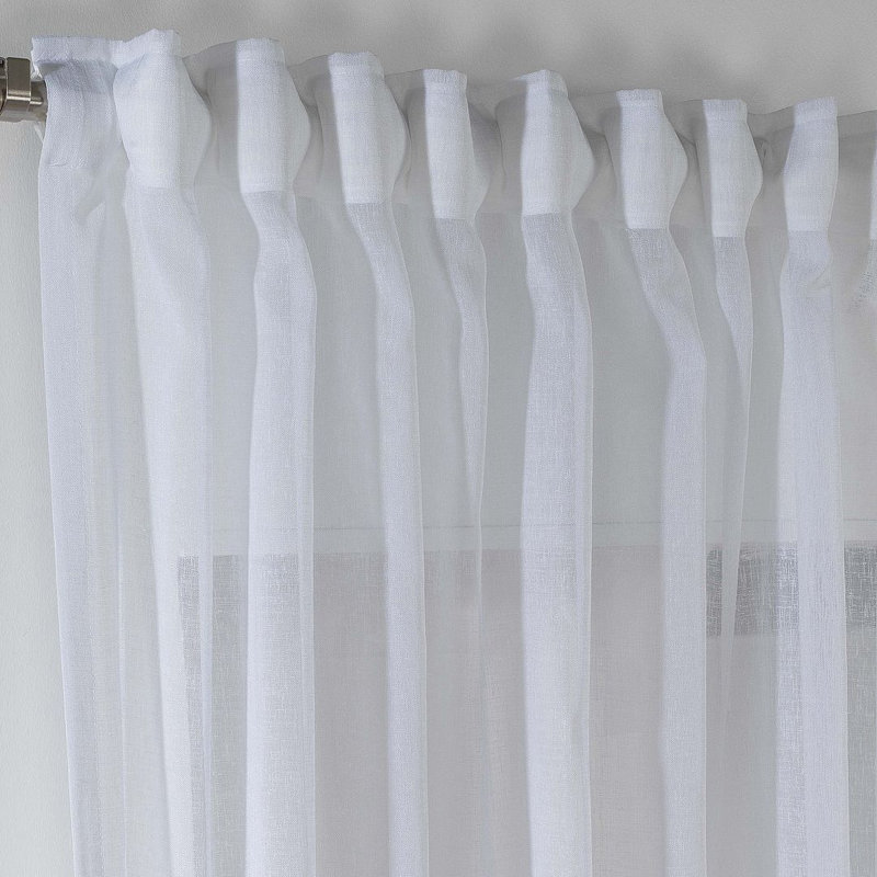 Solid Colour Kitchen Curtain, 100 W x 60 D cm, White