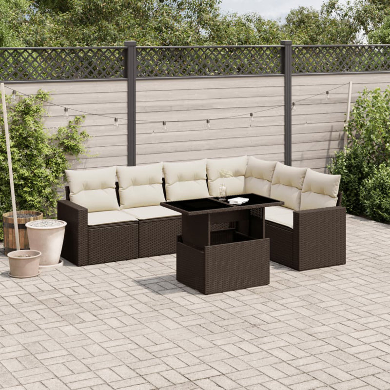 Vidaxl Garden Sofa Set Brown