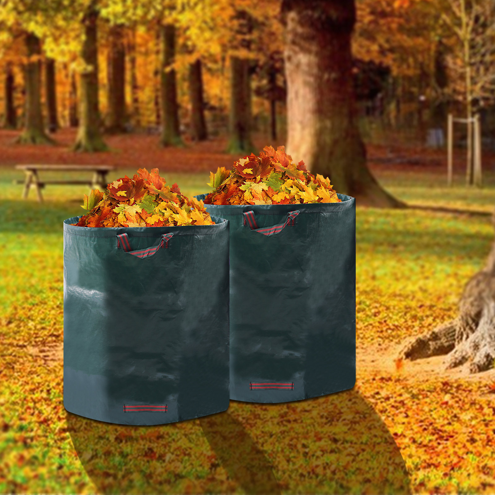 JOYDING 132 Gallon Leaf Waste Bag Extra Large Reuseable Gardening Bag Trash  Bag