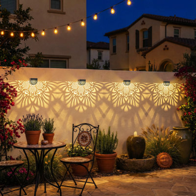 Solar Fence Lights Outdoor 4 Pack Solar Step Lights Led Powered Wall Lights Waterproof Warm Yellow Decor For Garden Backyard Front Door