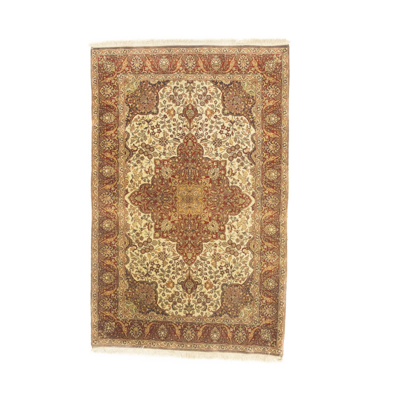 Tapis crème crème 4 x 6 Agra Jaipur