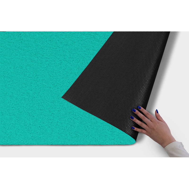 Non-Slip No Pattern Doormat, Aquamarine Waves