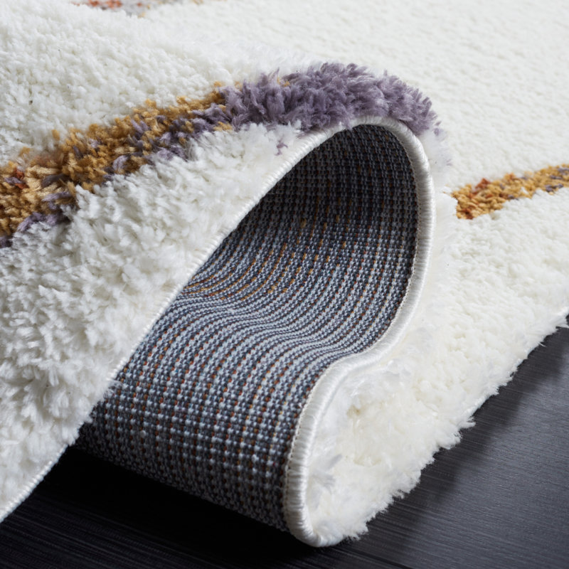 Berber Shag Performance Geometric Rug, Round 7'
