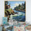 Art mural sur toile Cliffside Cottage By The Lake