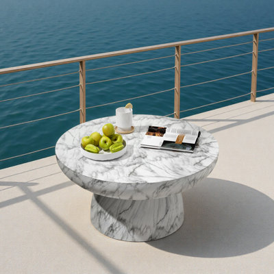 Table basse en faux marbre pour une utilisation intérieure et extérieure