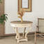 Table de salle à manger ronde de petite taille, style, pieds courbés, finition en bois naturel, 2 tiroirs de rangement, avec placage de sapin, pour le petit bois vieilli, qualité et