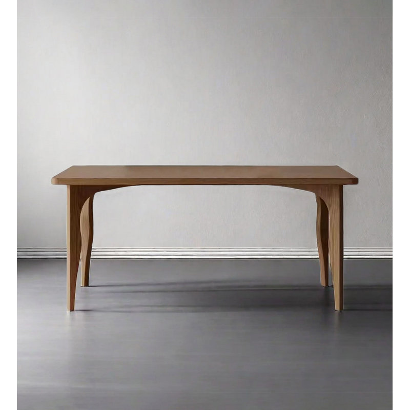 French modern-style rectangular solid wood dining table, 29.53"H x 55.12"L x 31.5"W